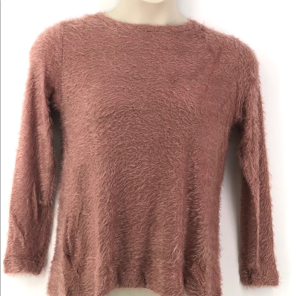 Davi & Dani Soft Fuzzy Mauve Pullover Sweater …M